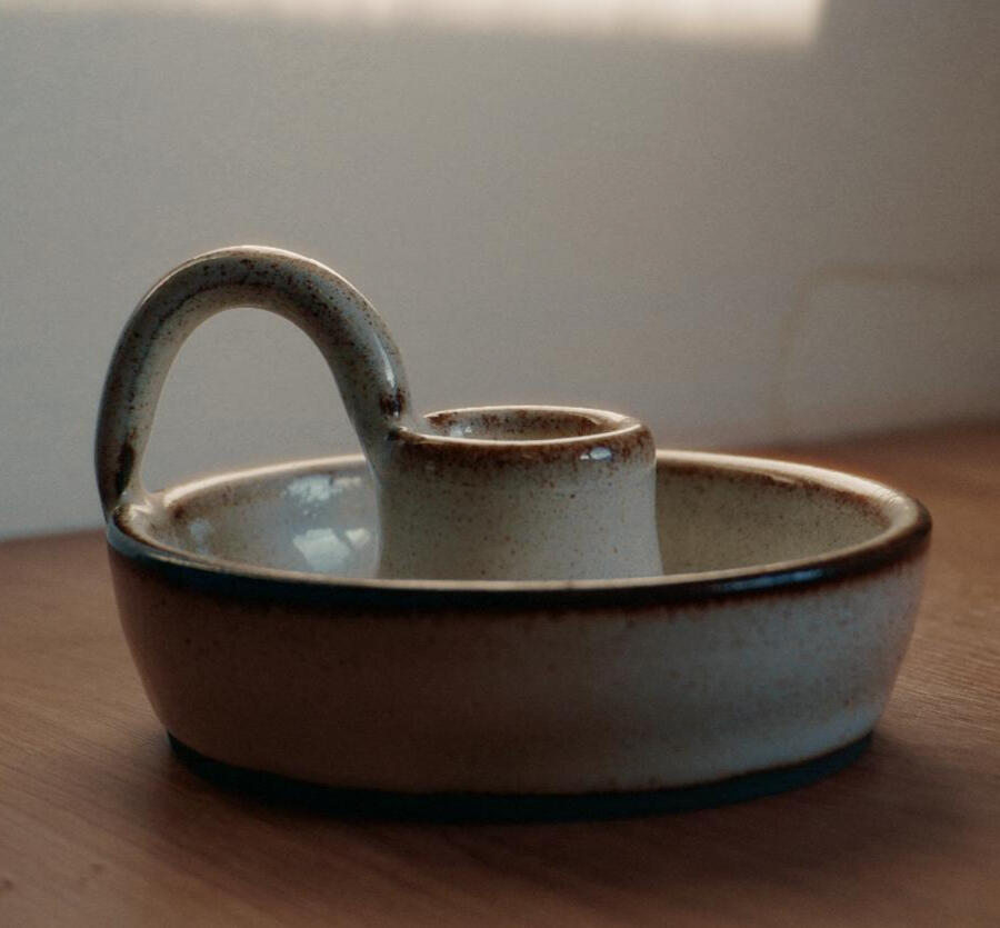 Candlestick Holder - 'Burnt Ivory'